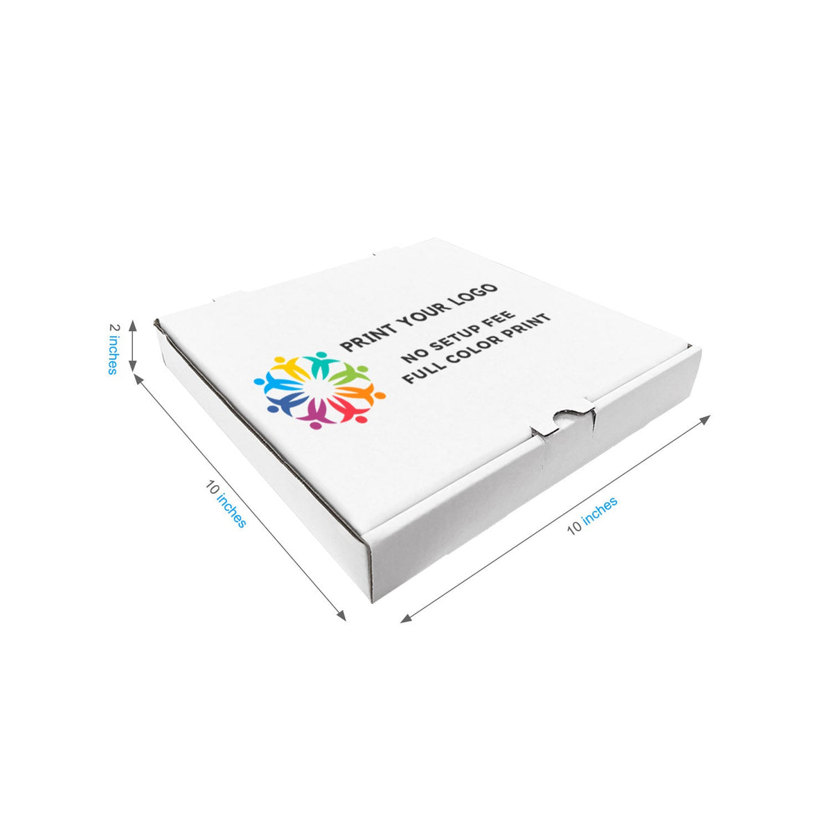 Custom printed white pizza box with your logo