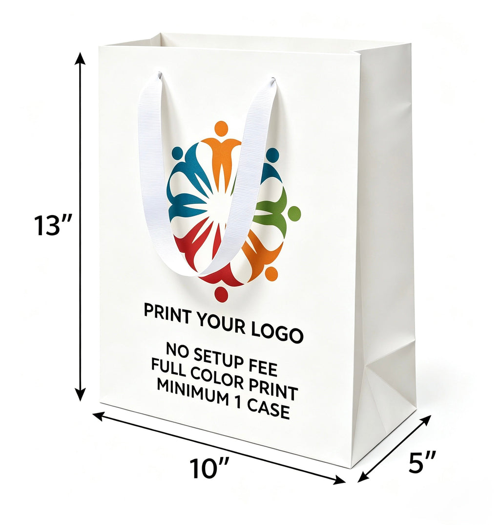 Custom printed white Euro Tote gift bag