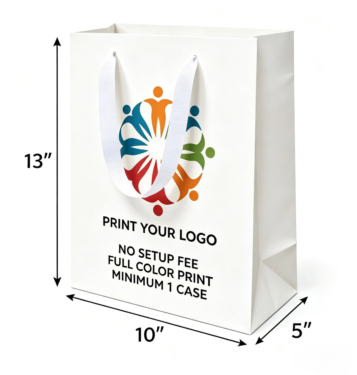 Custom printed white Euro Tote gift bag