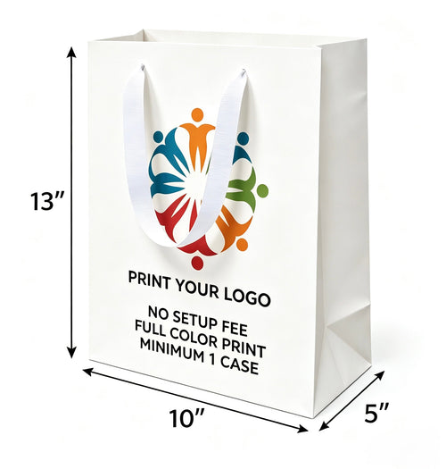 Custom printed white Euro Tote gift bag
