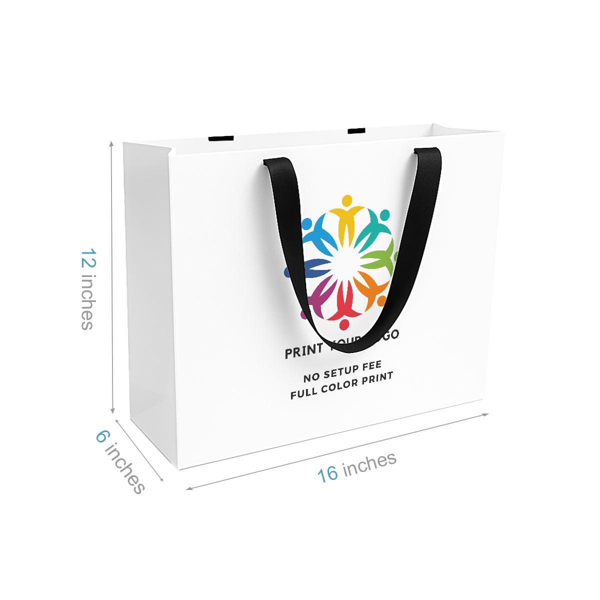 Custom printed white Contour Luxe gift bag