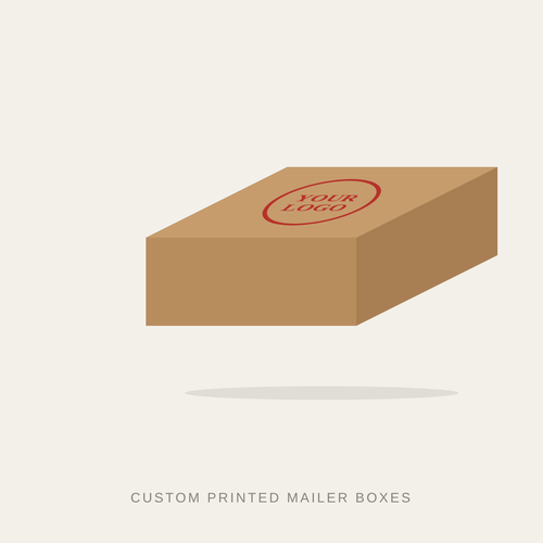 Custom printed kraft mailer box with your logo