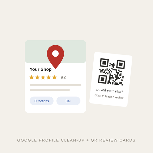 Google Business Profile and QR review card