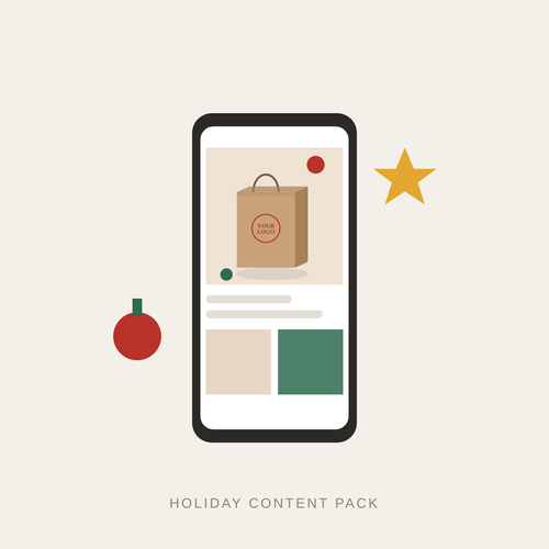 Holiday social media content on a phone