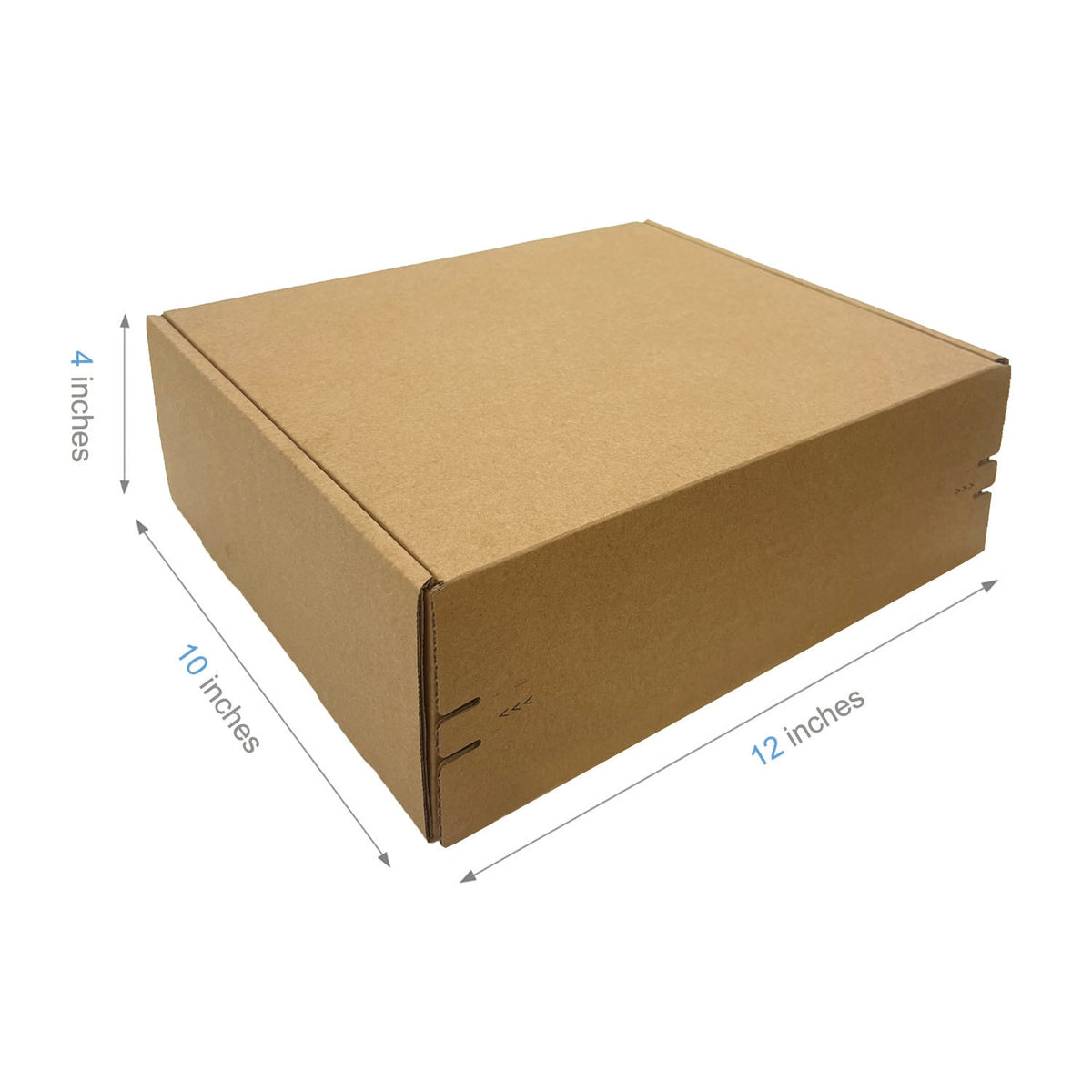 Kraft mailer box, 12 x 10 x 4 in