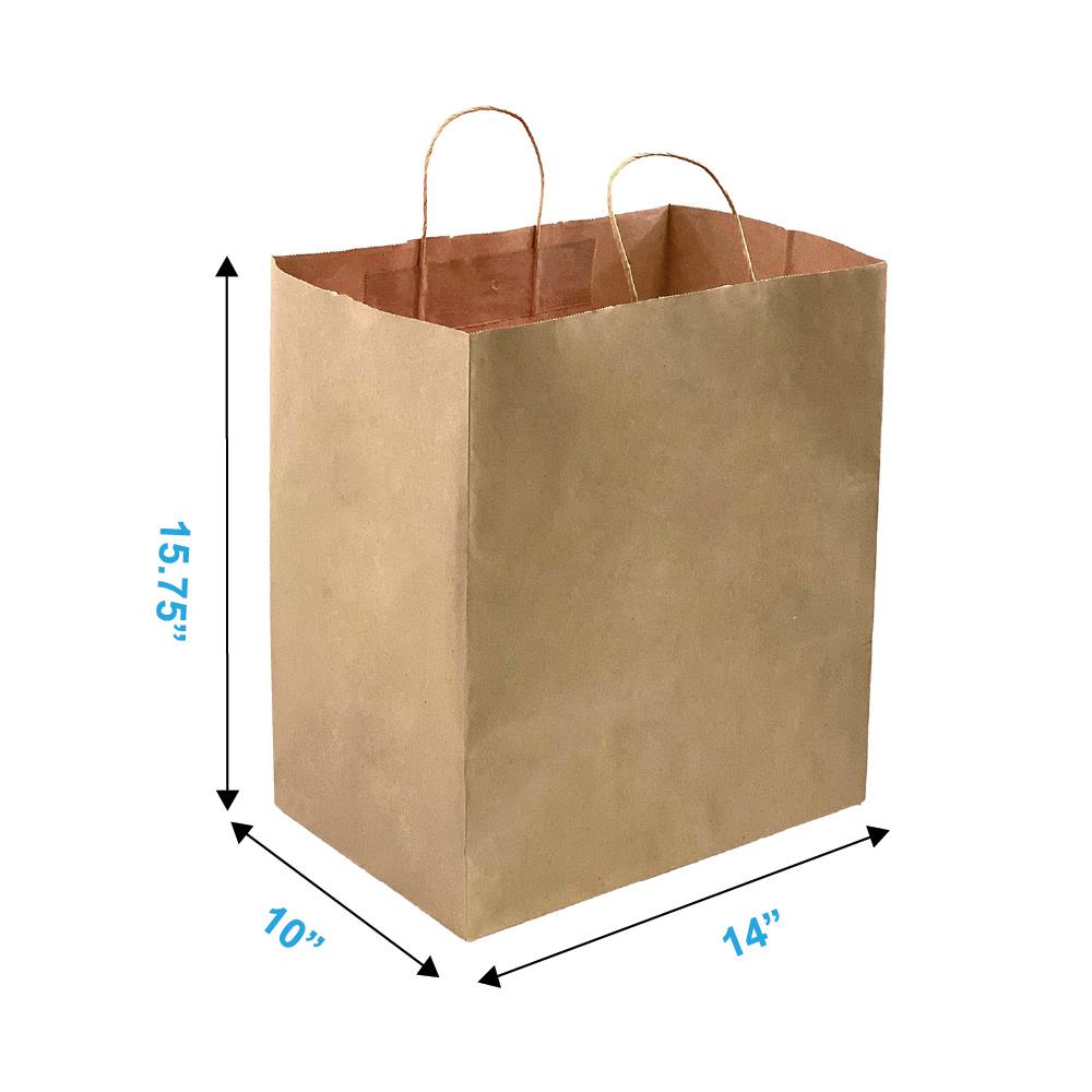 Super Royal kraft paper bag, 14 x 10 x 15.75 in